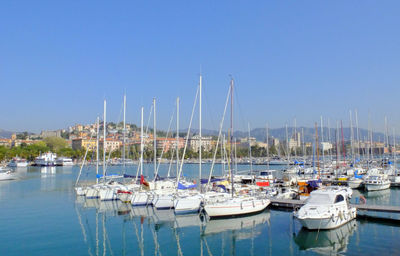 Boats in harbor