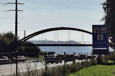 Bridge over river against sky