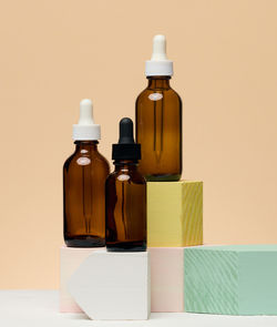 Close-up of bottle against white background