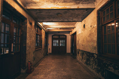 Empty corridor in building