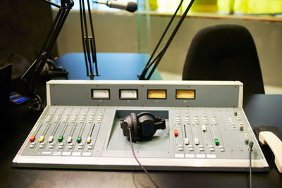 Shot of equipment in a recording studio