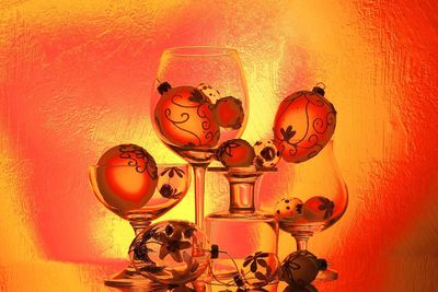 Illuminated lights at night