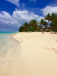 Scenic view of beach against sky