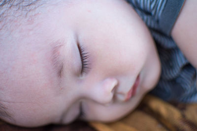 Close-up of baby boy sleeping