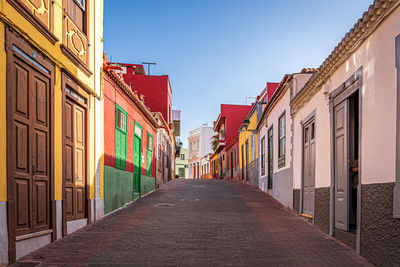 View of tazacorte town on the beautiful vulcanic island, la palma, canary islands, spain