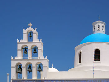 High section of church against clear blue sky