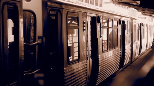 Train at railroad station platform