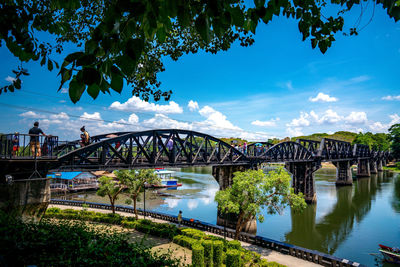 Bridge over river against sky