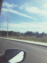 Road seen through car windshield