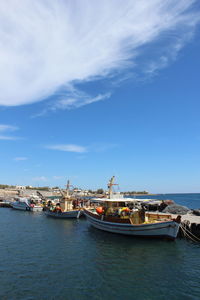 Boats sailing in sea