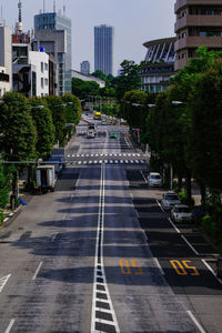 High angle view of city street