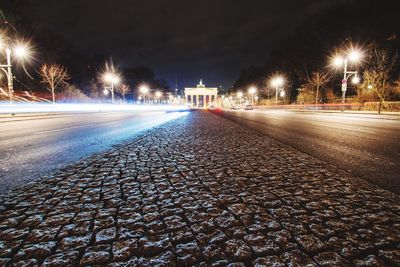 Road in city at night