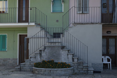 Close up of external staircases of a house