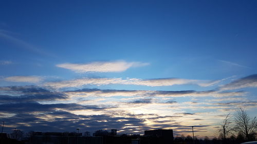 Low angle view of sky at sunset