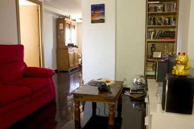 Empty chairs and table at home