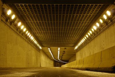 Empty illuminated tunnel