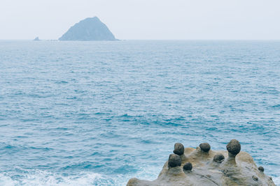 Mushroom rock facing the islands