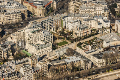 High angle view of buildings in city