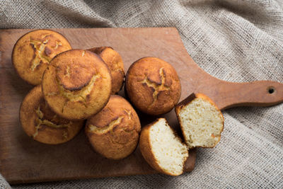 High angle view of cookies