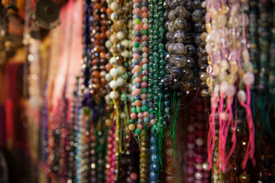 Close-up of multi colored for sale at market stall