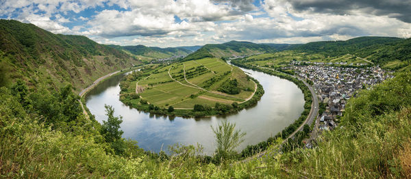 High angle view of landscape against sky