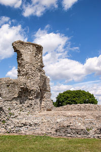 Low angle view of old ruin building