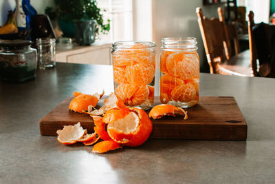 Close-up of food on table