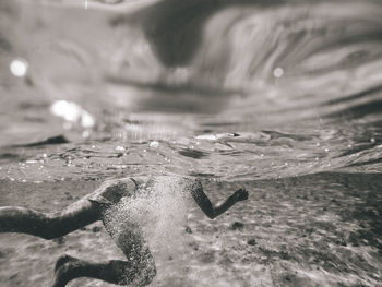 Man swimming in sea