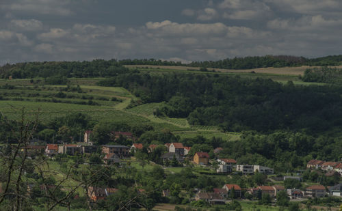 Scenic view of townscape against sky