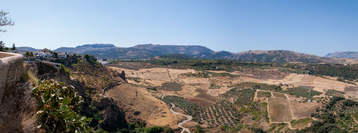 Scenic view of landscape against clear sky