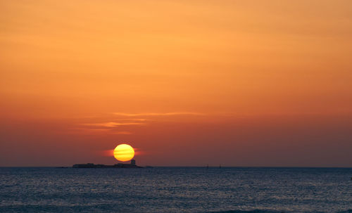 Scenic view of sea during sunset