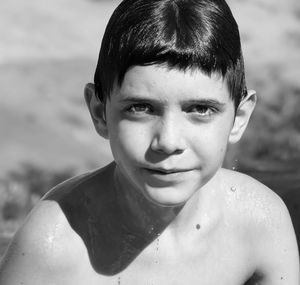 Portrait of shirtless boy