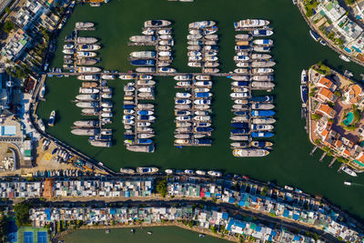 Aerial view of boats water