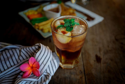 Close-up of drink on table