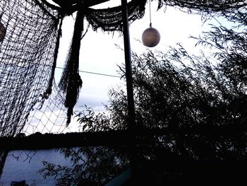 Low angle view of illuminated street light