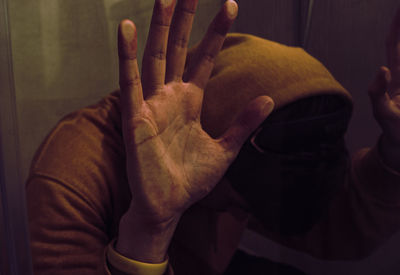 Close-up of woman hand