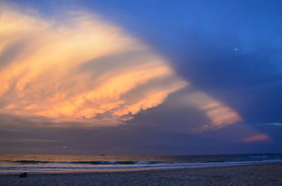 Scenic view of sea against sky at sunset