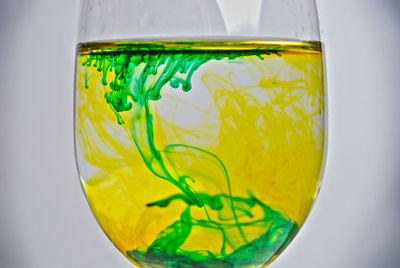 Close-up of multi colored candies against white background