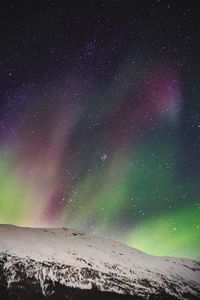 Scenic view of aurora polaris against sky at night