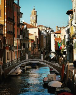 Bridge over canal in city