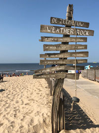 Information sign on beach