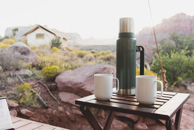 Close-up of coffee on table