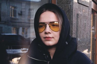 Close-up portrait of young woman