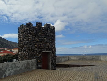 View of historical building against cloudy sky