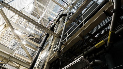 Low angle view of illuminated ceiling