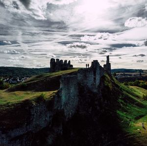 Scenic view of land against sky