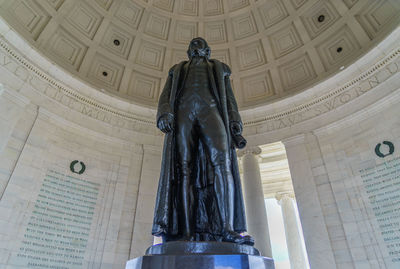 Low angle view of historic statue