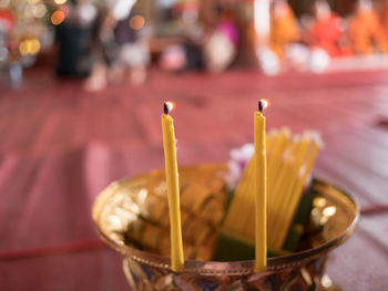 Close-up of wine on table