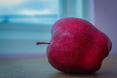 Close-up of apple on table