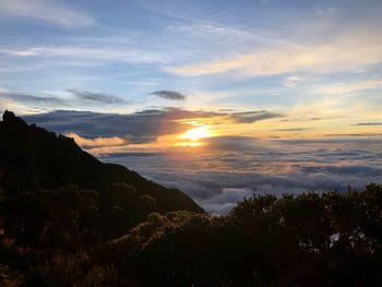 Scenic view of landscape against sky during sunset